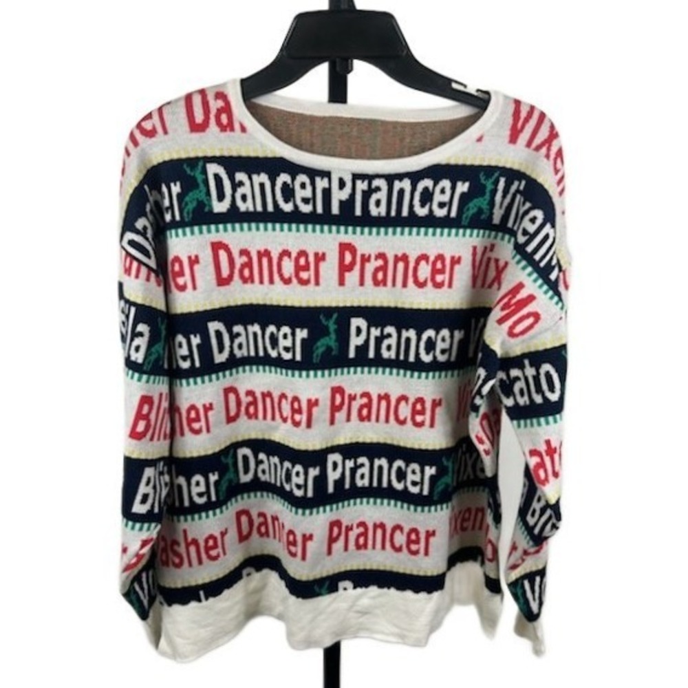 Novelty Crewneck Christmas Sweater Reindeer Vodka Tequila Blitzen‎ Size Medium